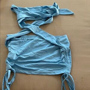 Stylish Blue Wrap Top
